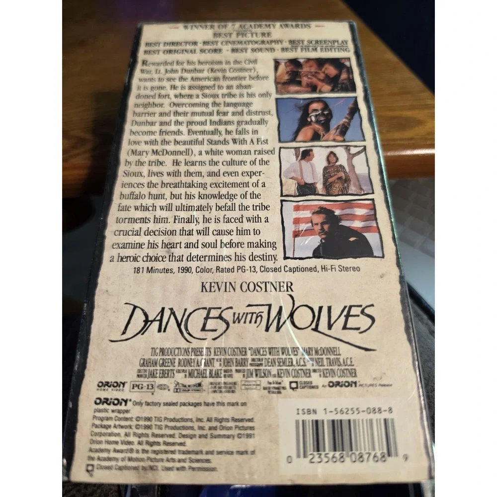 Dances with Wolves (VHS,‎ 1991) NEW SEALED - Kevin Costner
